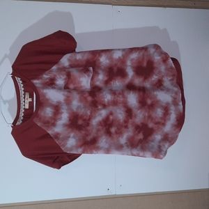 Wishful Park - M - Solid Red Back w/ Polyester Tie-Dye Front w/ Pocket